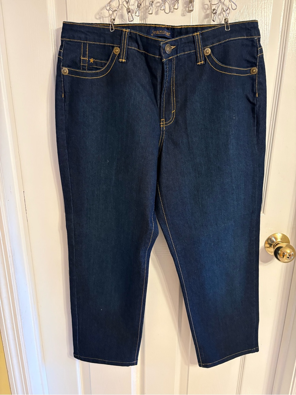 jeanstar Dark Blue Jeans with Gold Embroidery